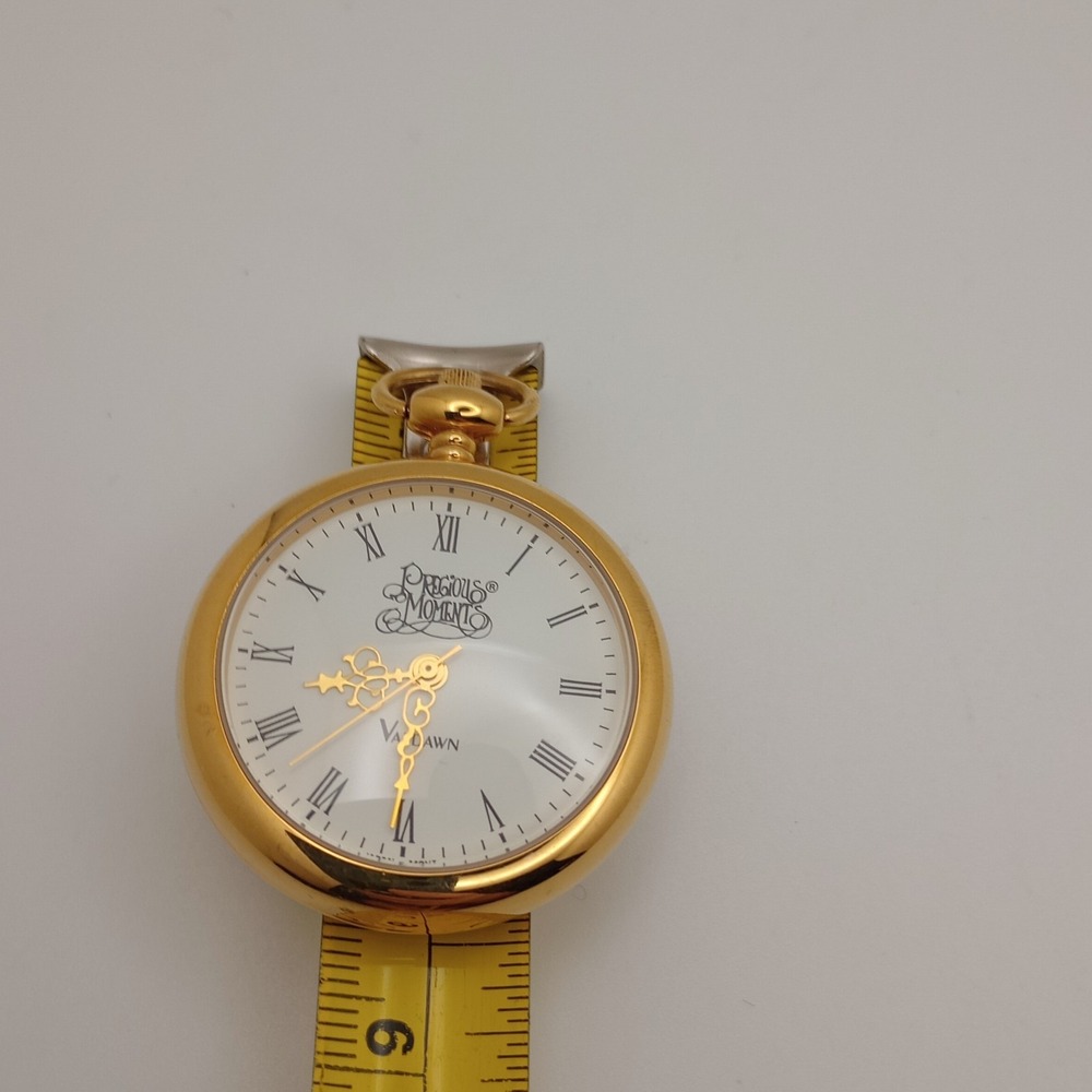 Precious Moments ValDawn Gold Tone Pocket Watch Quartz Roman Japan Movt New Batt - Picture 9 of 11